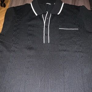 Murano Mens Ultimate Modern Fit Shirt Size medium Cotton Blend Black/White